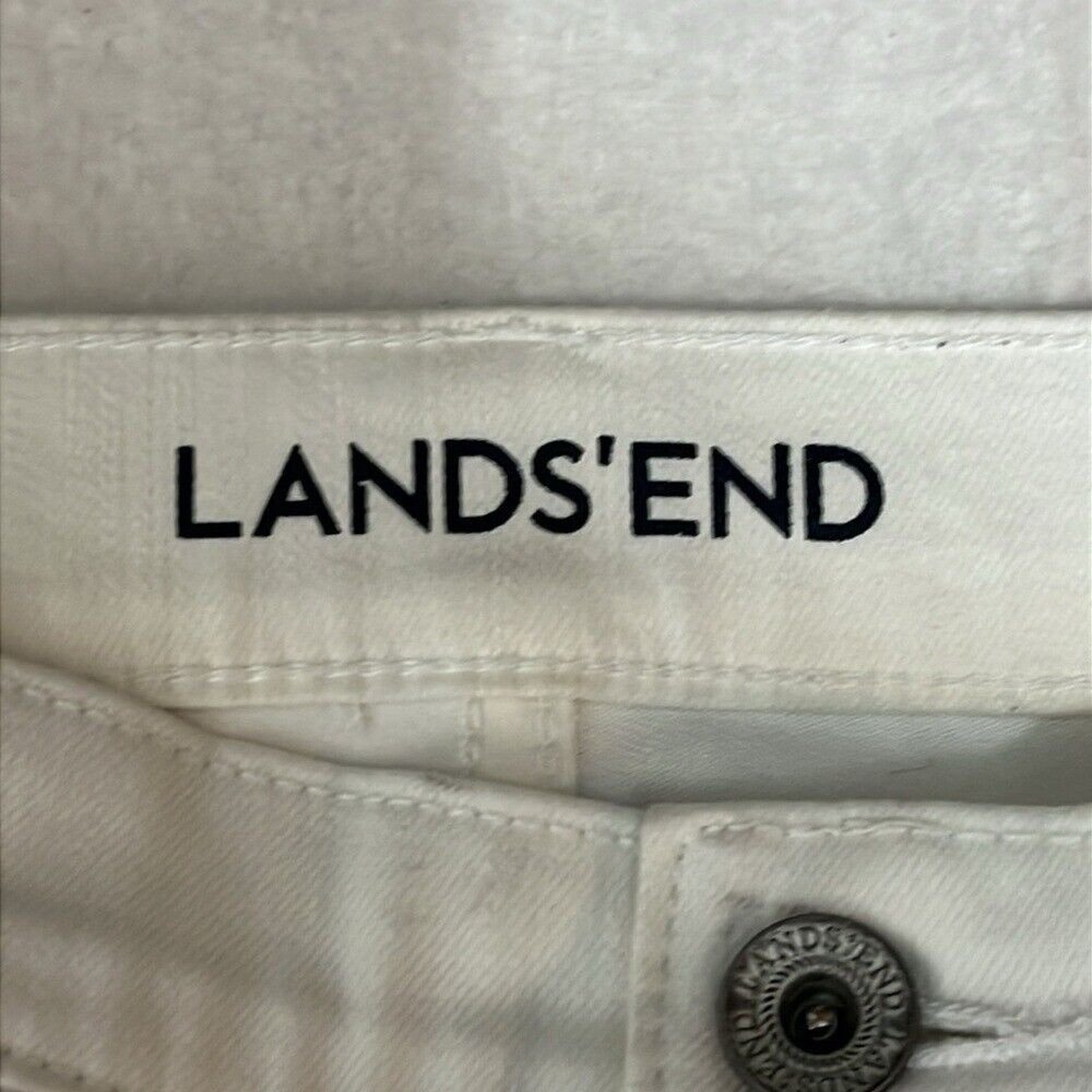 Land's End High Rise Straight‎ Jeans Women's Size 14 Canvas White Denim - Picture 4 of 12